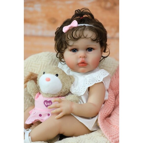 20 Inch Reborn Baby Doll Girl Realistic Newborn Soft Vinyl Body with Accessories - Picture 8 of 9